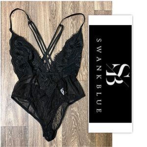 SWANKBLUE Black Lace Teddy